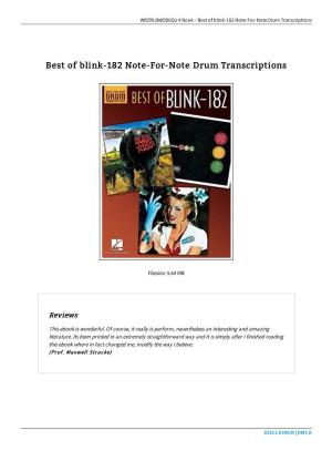 Read PDF \ Best of Blink-182 Note-For-Note Drum Transcriptions