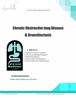 Chronic Obstructive Lung Disease &​Bronchiectasis