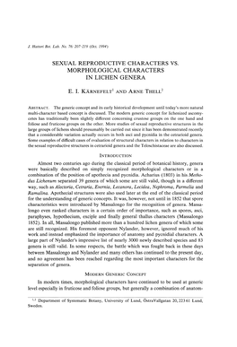 Sexual Reproductive Characters Vs