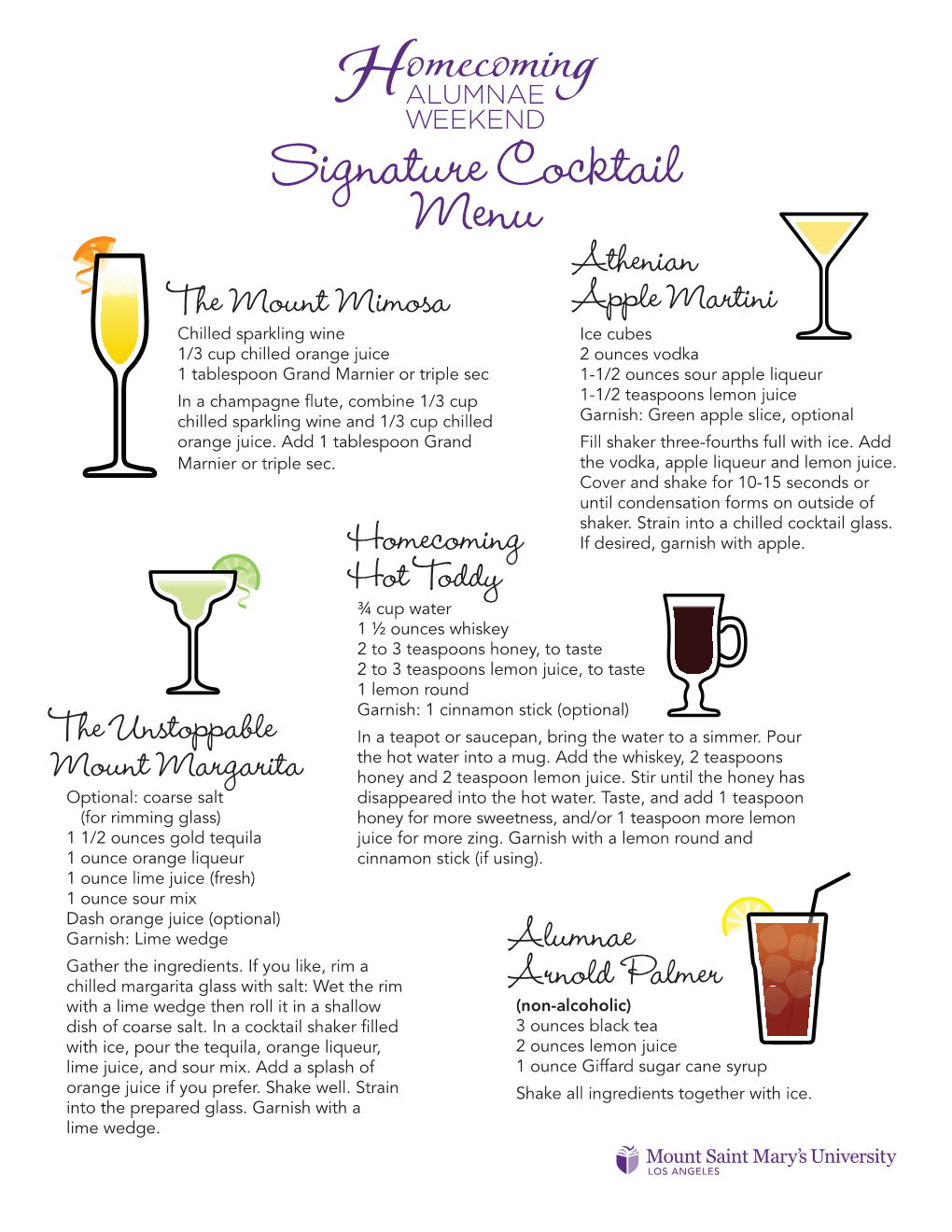 Signature Cocktail Menu