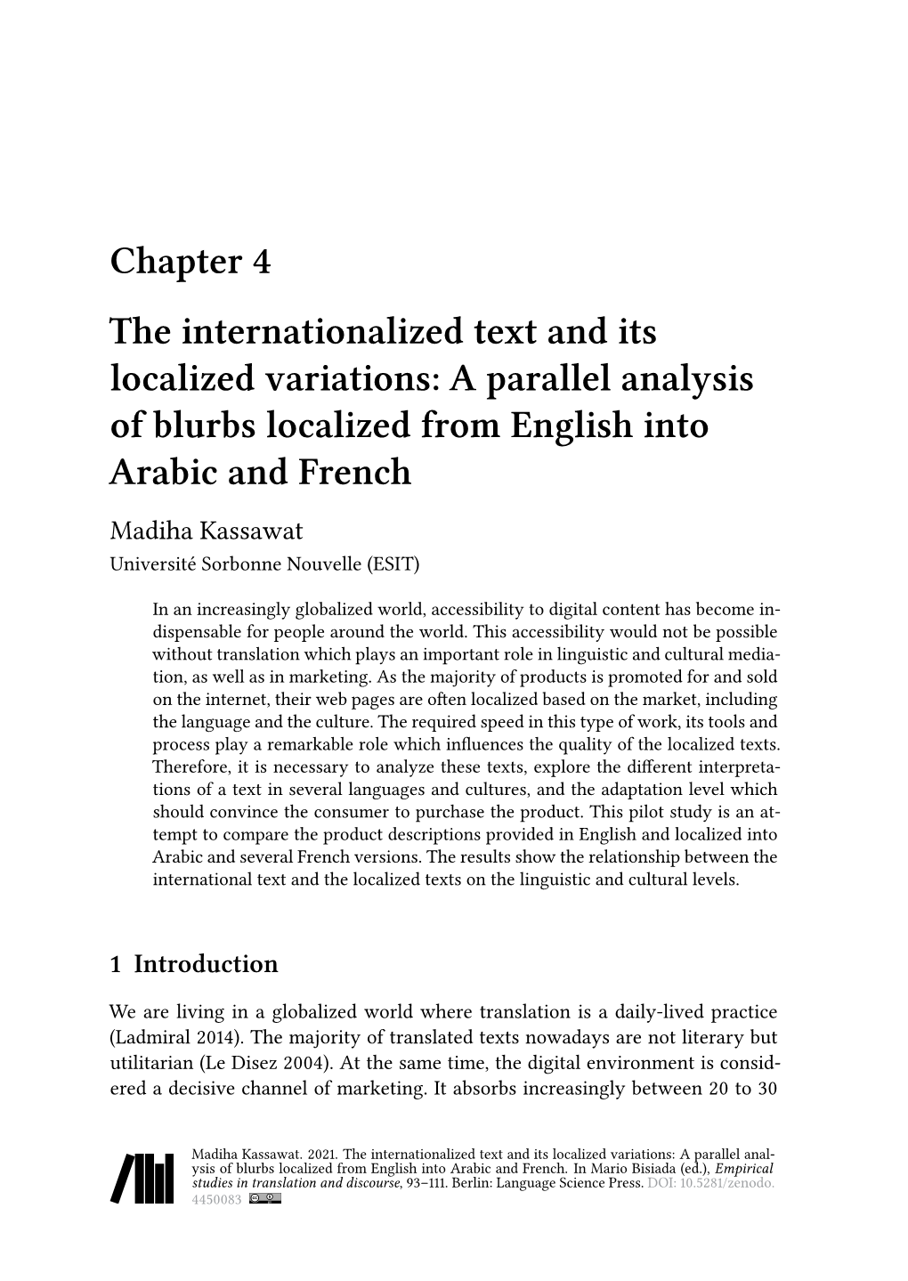 Chapter 4 the Internationalized Text and Its Localized Variations