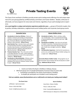 Private Tasting Events