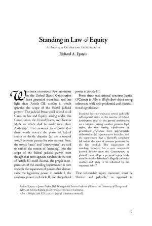 Standing in Law Equity