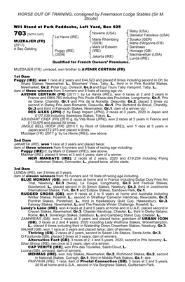 HORSE out of TRAINING, Consigned by Freemason Lodge Stables (Sir M