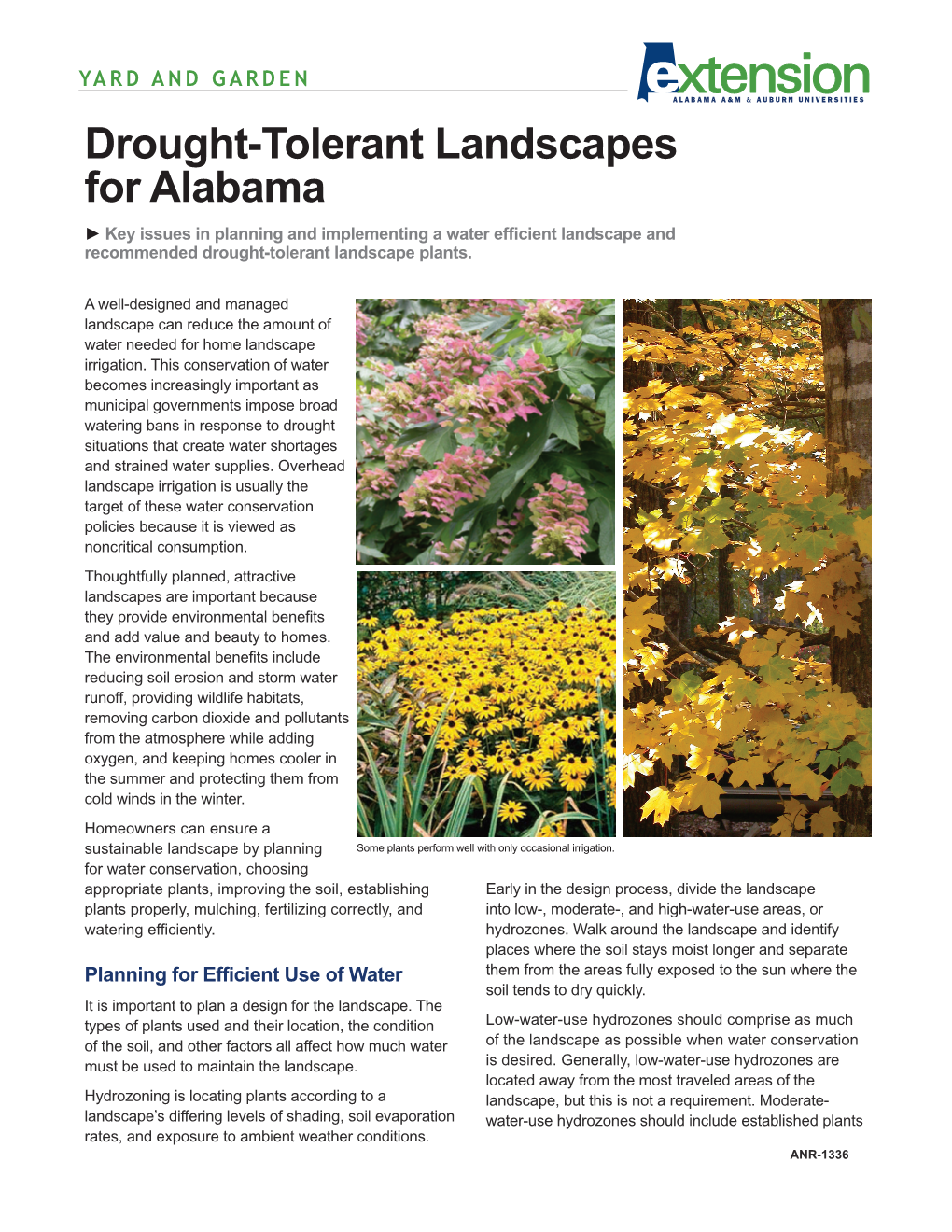 Download a PDF of Drought-Tolerant Landscapes for Alabama, ANR