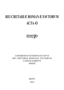 Rei Cretariæ Romanæ Favtorvm Acta 43