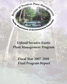 Upland Invasive Exotic Plant Management Program Fiscal Year