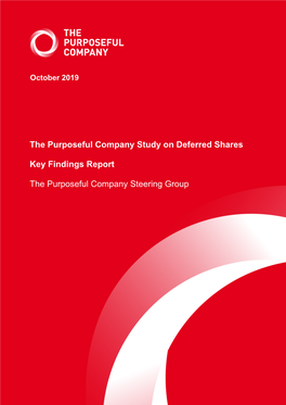 Study on Deferred Shares Key Findings Report