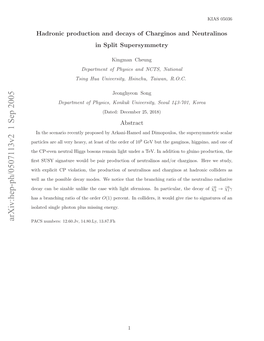 Hadronic Production and Decays of Charginos and Neutralinos in Split