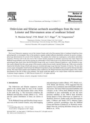 Ordovician and Silurian Acritarch Assemblages from the West Leinster and Slievenamon Areas of Southeast Ireland