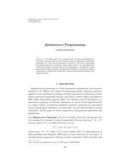 Quasiconvex Programming