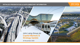 John Laing Group Plc Capital Markets & Strategy Update 25 November 2020 Agenda