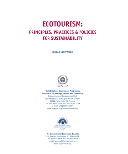 Ecotourism Principles for Some 20 to 30 Years