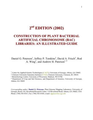 Construction of Plant Bacterial Artificial Chromosome (Bac) Libraries: an Illustrated Guide