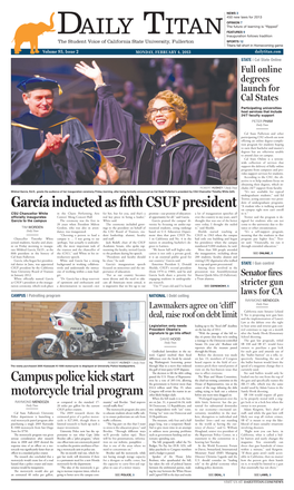 García Inducted As Fifth CSUF President