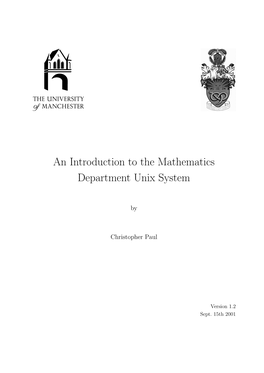 An Introduction to the Mathematics Department Unix System