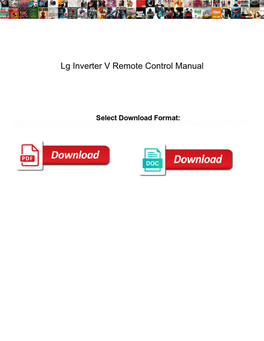 Lg Inverter V Remote Control Manual