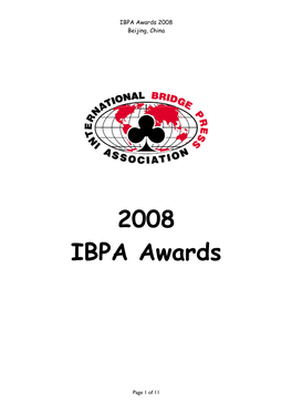 2008 IBPA Awards