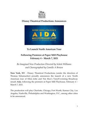 Aida Tour Announcement Release