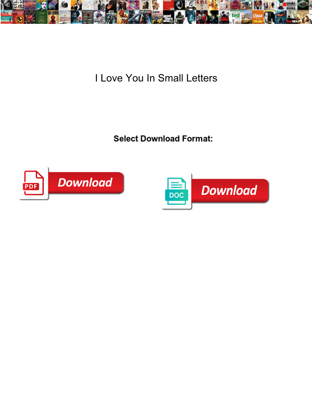 I Love You in Small Letters