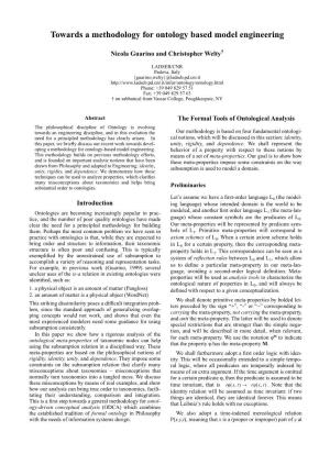 Towards a Methodology for Ontology Based Model Engineering