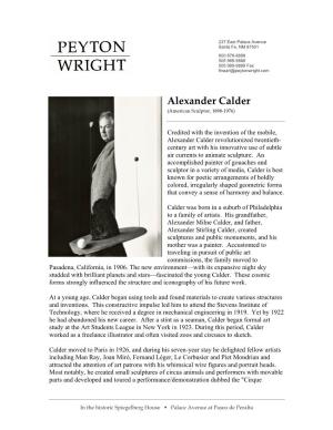 Bio Calder, Alexander