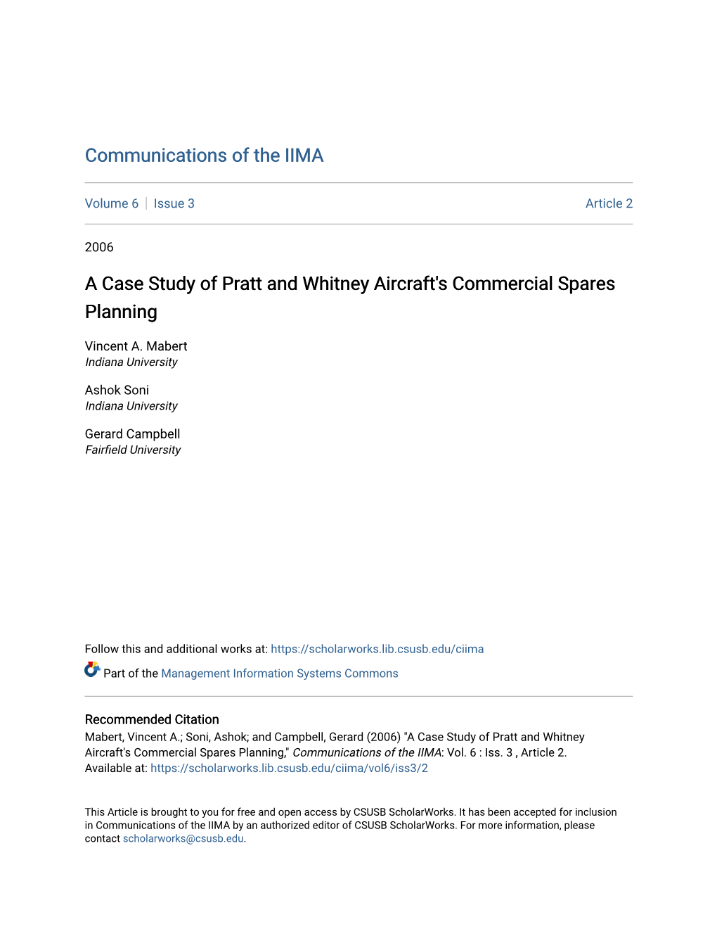 A Case Study of Pratt and Whitney Aircraft's Commercial Spares Planning