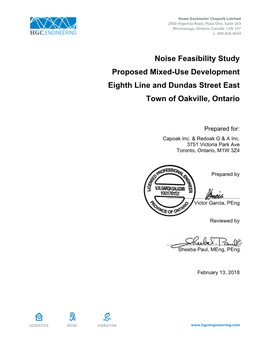 Noise Feasibility Study Proposed Mixed-Use Development Eighth