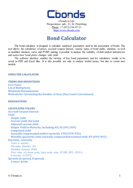 Bond Calculator