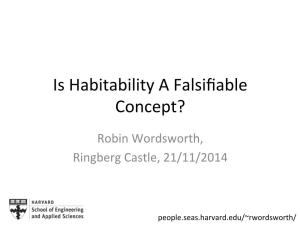 Is Habitability a Falsifiable Concept?