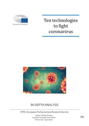 Ten Technologies to Fight Coronavirus