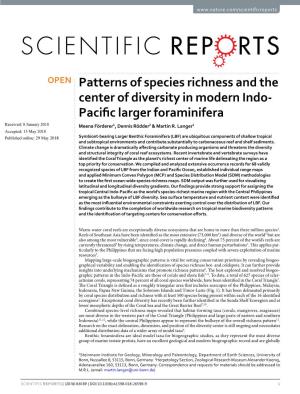 Patterns of Species Richness and the Center of Diversity in Modern Indo