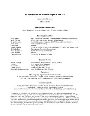 3Rd Symposium on Harmful Algae in the US