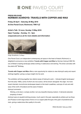 Norman Ackroyd: Travels with Copper and Wax
