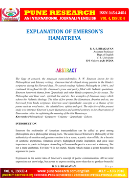 Explanation of Emerson's Hamatreya