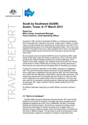 Sxsw Travel Report 2013