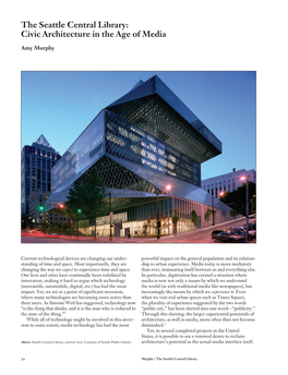 The Seattle Central Library: Civic Architecture in the Age of Media