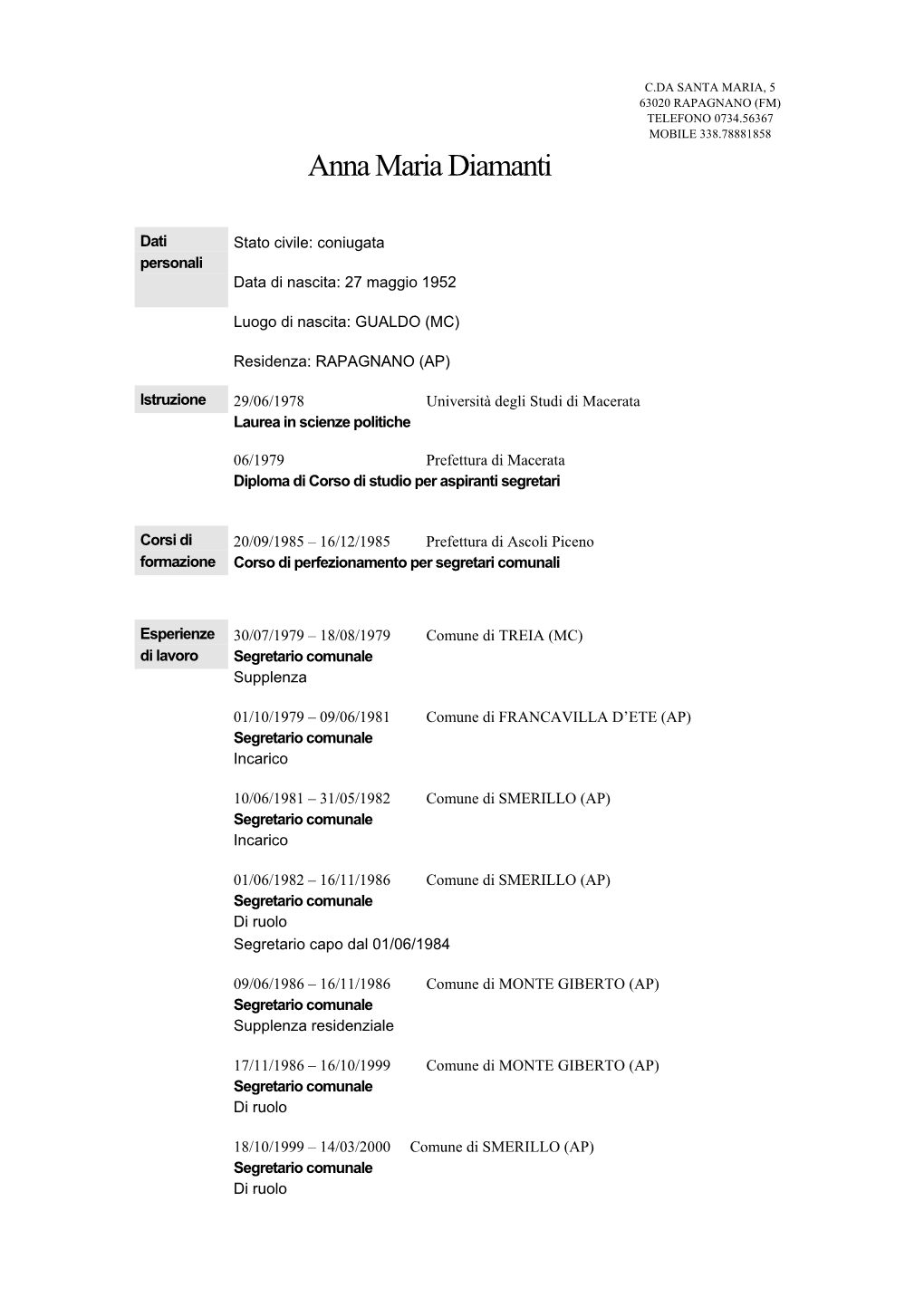 Curriculum Vitae