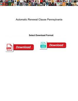Automatic Renewal Clause Pennsylvania
