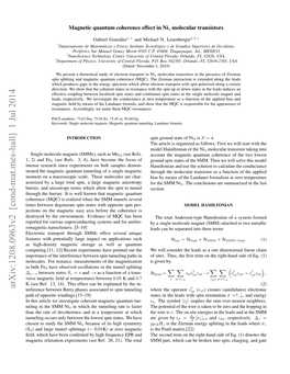 Magnetic Quantum Coherence Effect in Ni4 Molecular Transistors