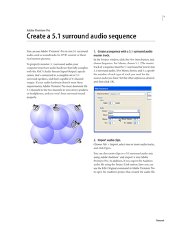 Create a 5.1 Surround Audio Sequence