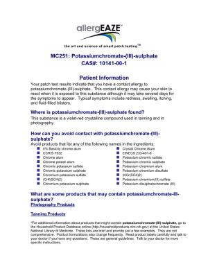 MC251: Potassiumchromate-(III)-Sulphate CAS#: 10141-00-1