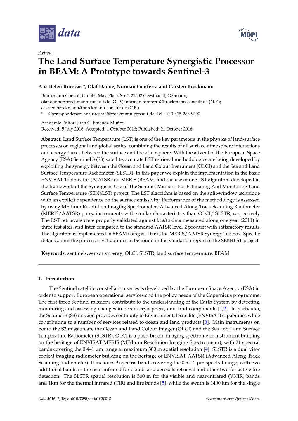 The Land Surface Temperature Synergistic Processor in BEAM: a Prototype Towards Sentinel-3