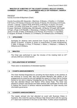 2020-03-05 Council Minutes , Item 3