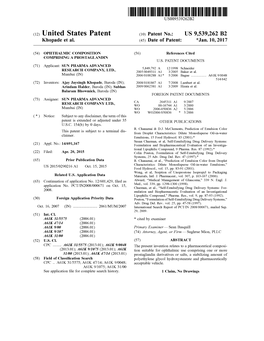 (12) United States Patent (10) Patent No.: US 9,539,262 B2 Khopade Et Al