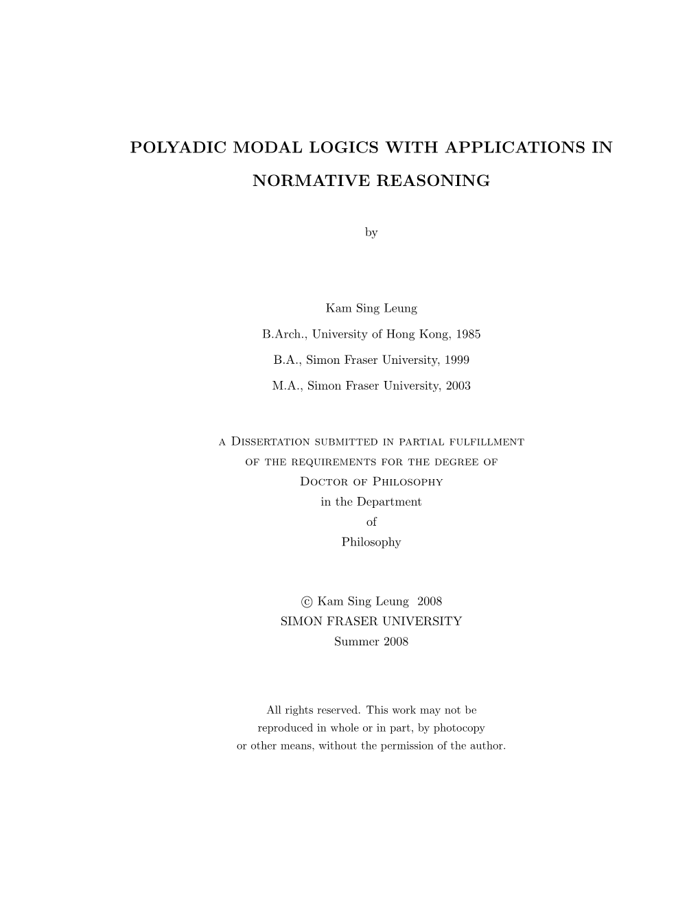 Polyadic Modal Logics with Applications in Normative Reasoning