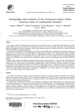 Stratigraphy and Evolution of the Cretaceous Forearc Celica- Lancones Basin of Southwestern Ecuador