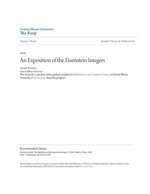 An Exposition of the Eisenstein Integers