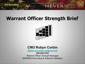Warrant Officer Strength Brief