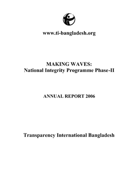 TRANSPARENCY INTERNATIONAL BANGLADESH Annual Report 2006